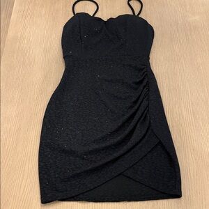 Windsor Little Black Ruched Mini Dress with sparkle Size Small